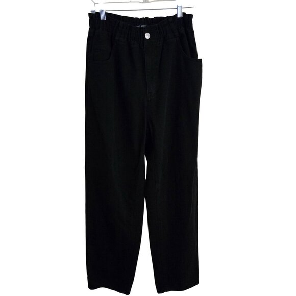 Steve Madden Sirena Black Denim Paperbag Waist Jeans Size M - Picture 2 of 9